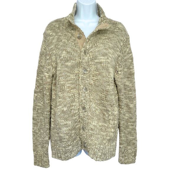 Calvin Klein Chunky Knit Cardigan Sweater Womens M Wool Mohair Cozy Cabincore - Picture 1 of 14